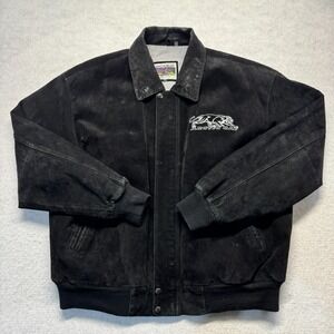 Vintage Arctic Cat Racing Team Jacket Driver Leather Coat Men's Size XL‎